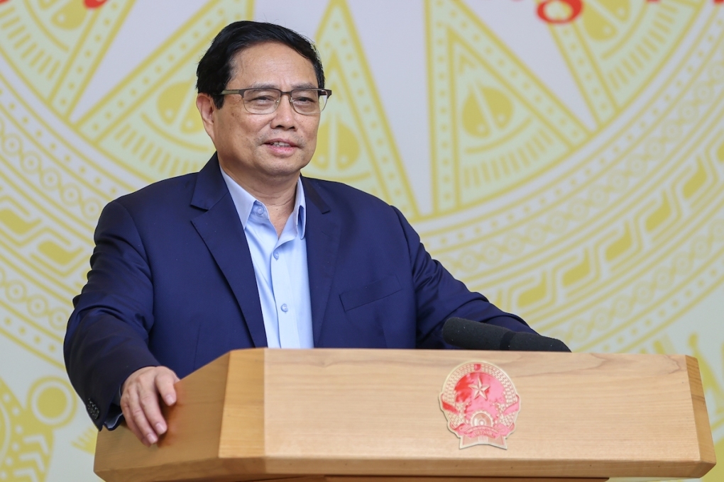 Thủ tướng Phạm Minh Chính chủ trì hội nghị tháo gỡ khó khăn cho ngành lâm - thuỷ sản, ngày 13/4. Ảnh: VGP